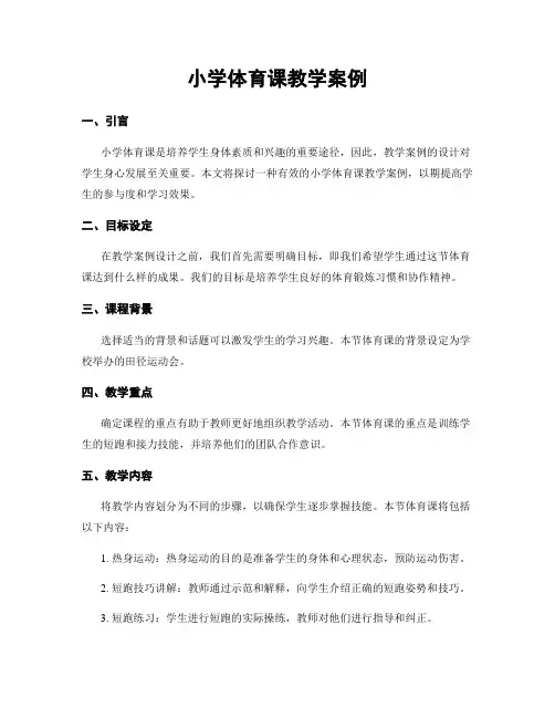 小学体育课教学案例