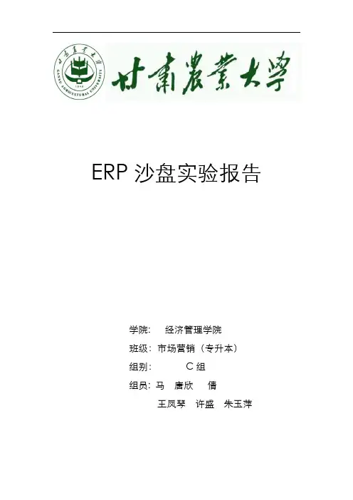 ERP沙盘实验报告