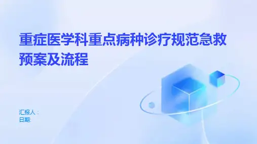 重症医学科重点病种诊疗规范急救预案及流程