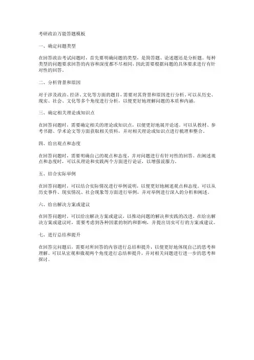2024考研政治万能答题模板
