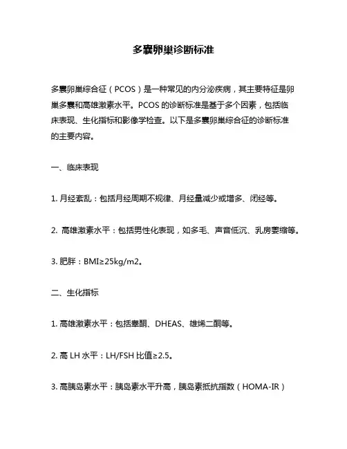 多囊卵巢诊断标准