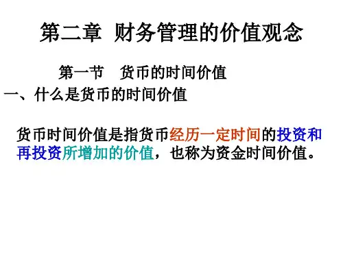 财务管理的价值观念
