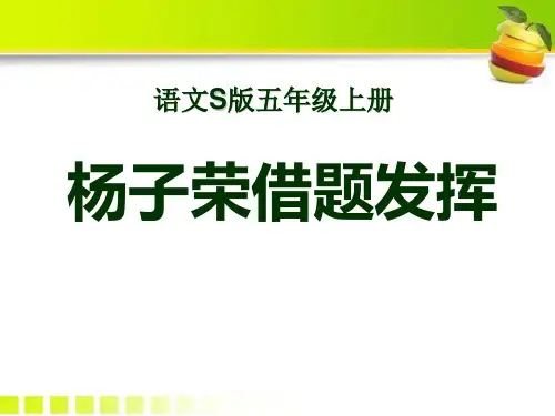 《杨子荣借题发挥》PPT课件二