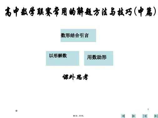 全国高中数学联赛辅导课件常用的解题方法与技巧(共7张PPT)