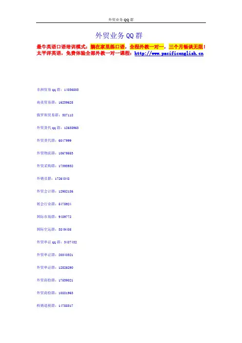 外贸业务QQ群