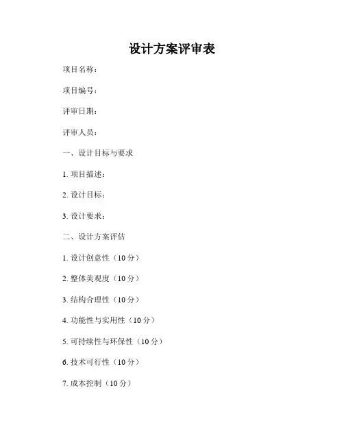 设计方案评审表