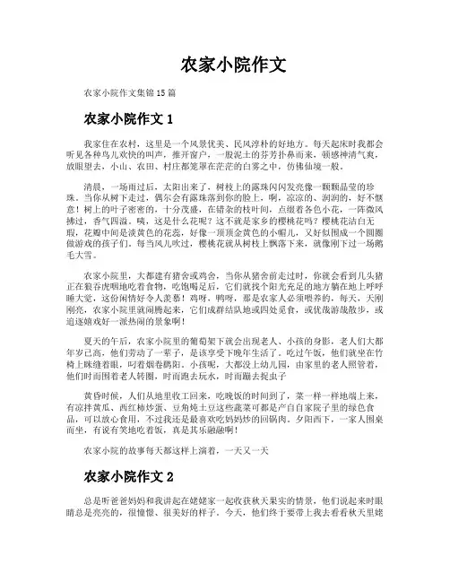 农家小院作文