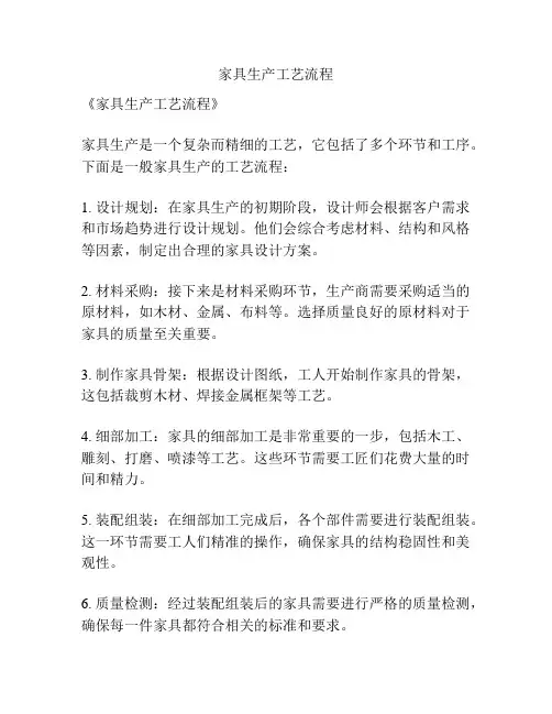 家具生产工艺流程
