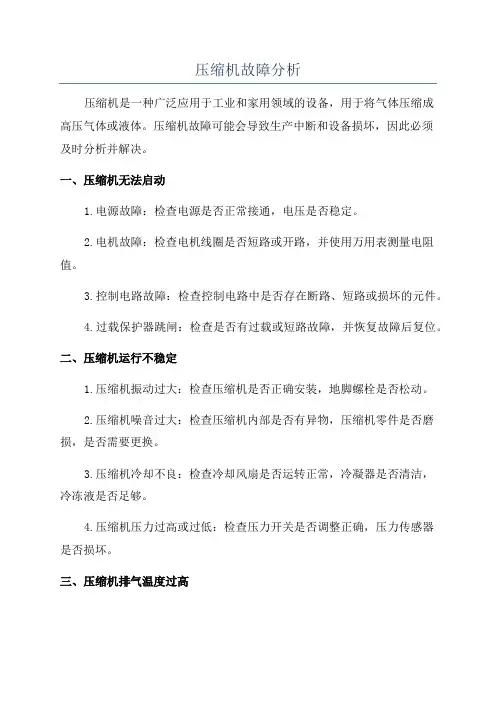 压缩机故障分析