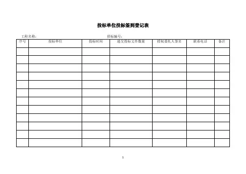 开标、评标相关表格