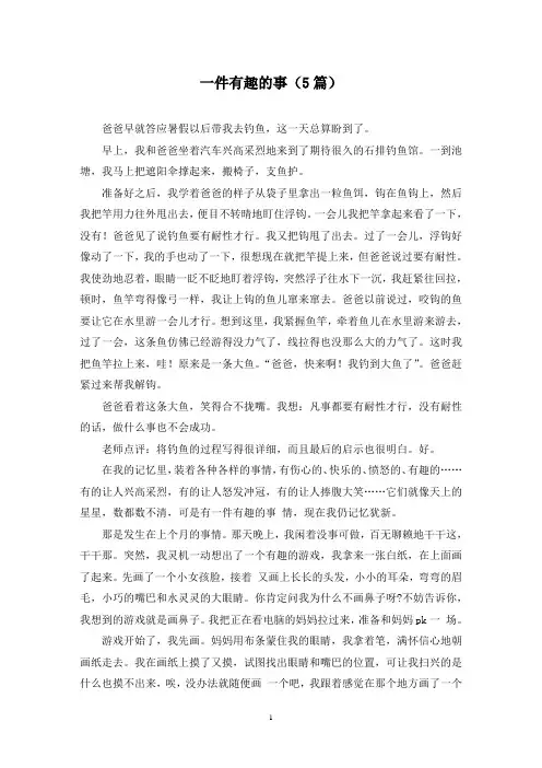一件有趣的事(5篇)
