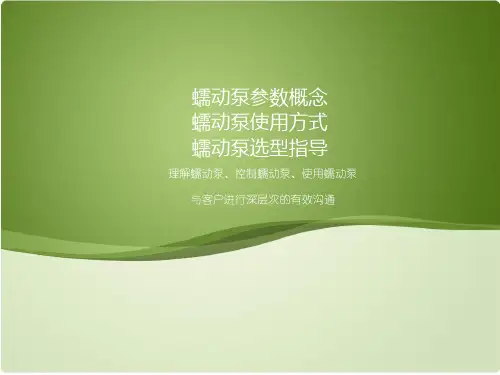 蠕动泵参数概念ppt课件