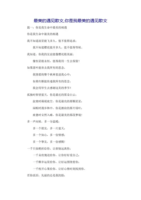 最美的遇见散文,你是我最美的遇见散文