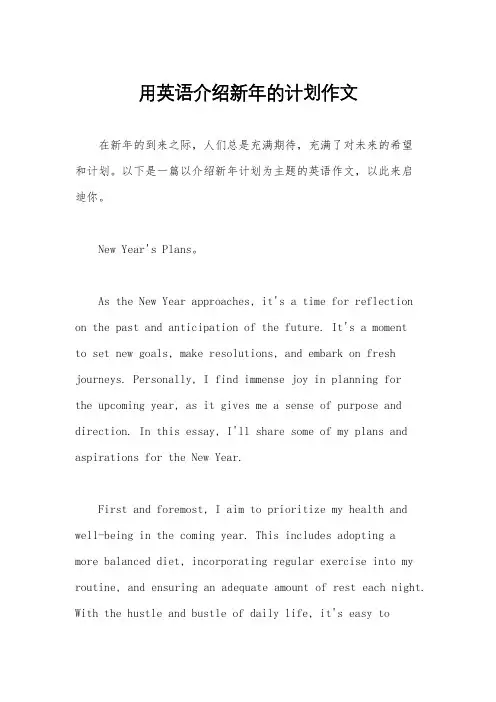 用英语介绍新年的计划作文