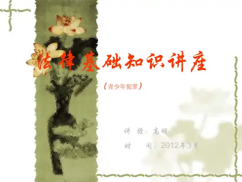 法律基础知识讲座青少年犯罪