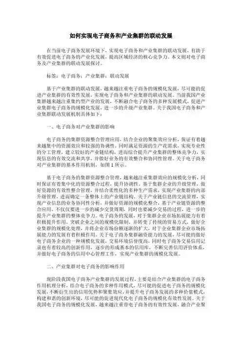 如何实现电子商务和产业集群的联动发展