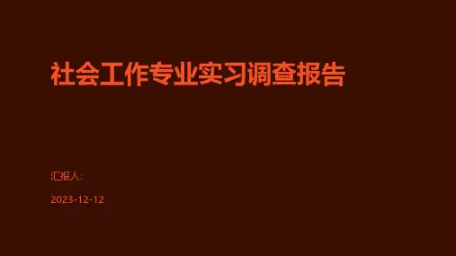 社会工作专业实习调查报告