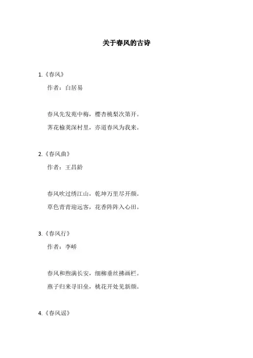 关于春风的古诗