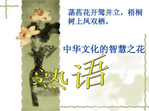 中华文化的智慧之花——熟语