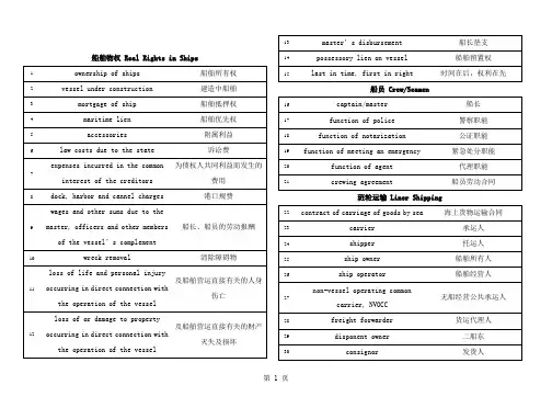 中英对照海商法术语