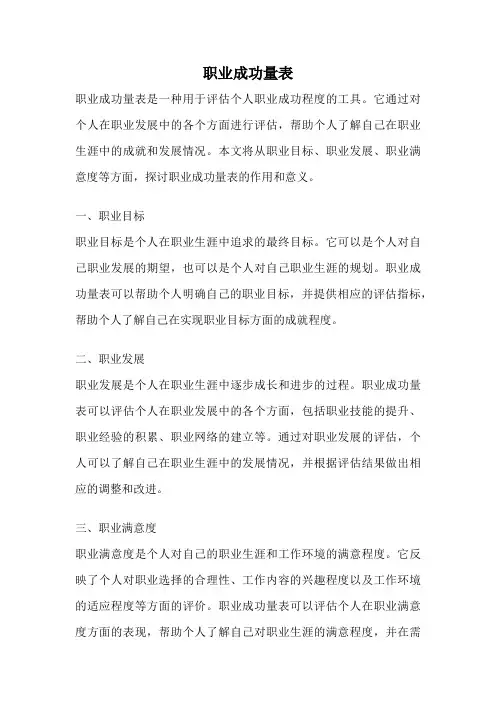 职业成功量表