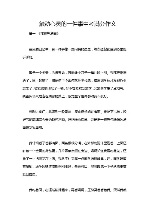 触动心灵的一件事中考满分作文