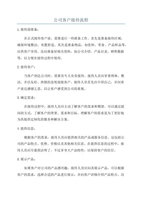 公司客户接待流程