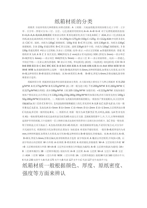 纸箱材质分类