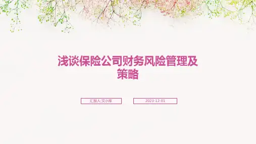 浅谈保险公司财务风险管理及策略