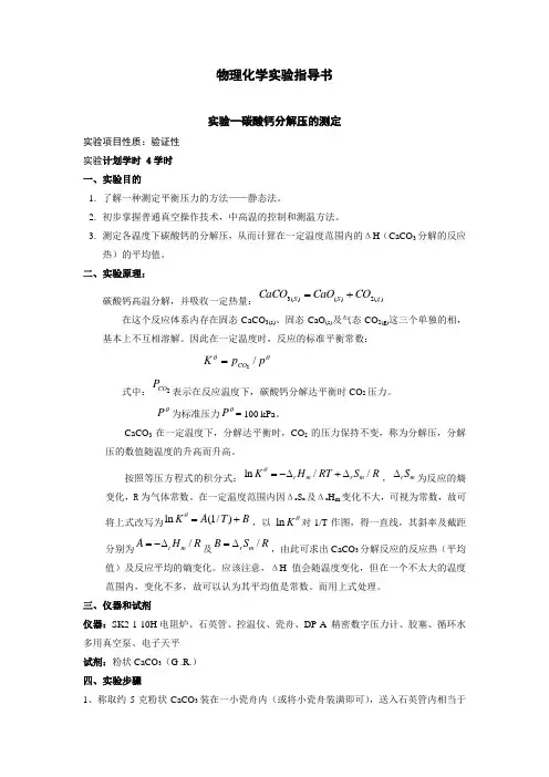 物理化学实验指导书