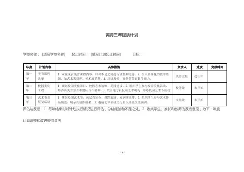 美育三年提质计划
