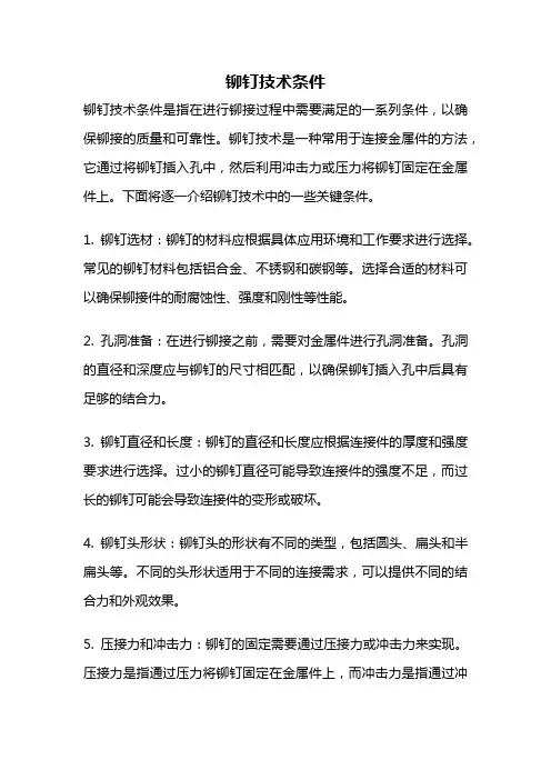 铆钉技术条件