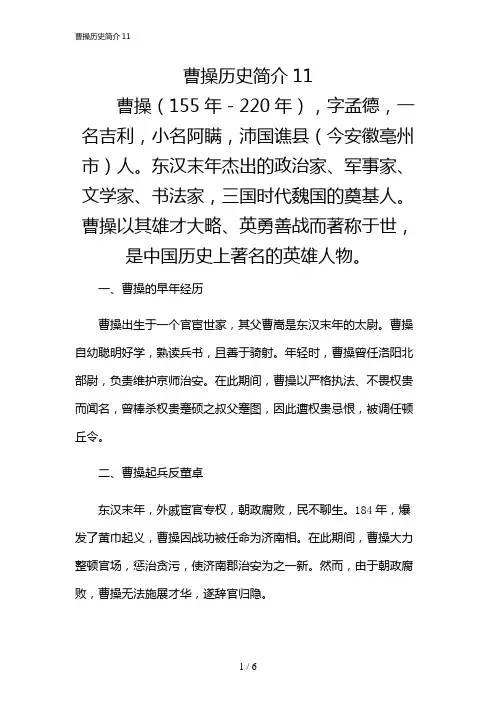 2024年曹操历史简介11