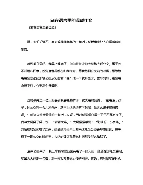 藏在语言里的温暖作文
