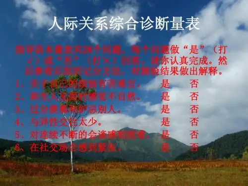 人际关系综合诊断表