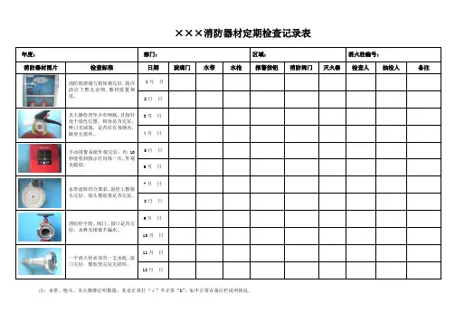消防器材定期检查记录表