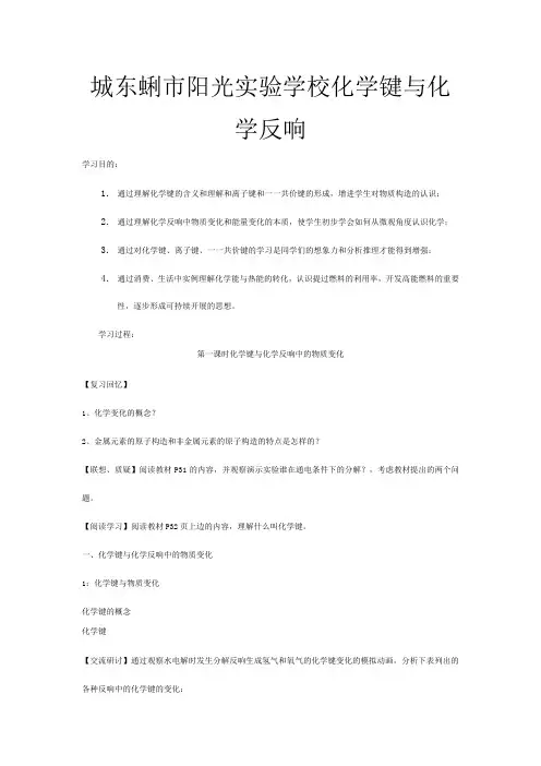 《化学键与化学反应》教案01