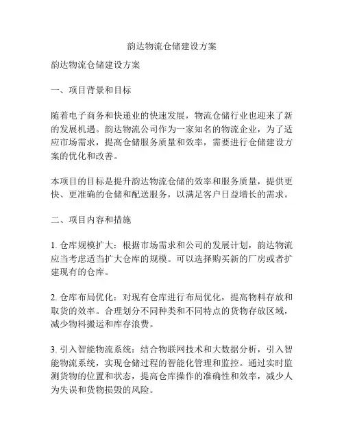 韵达物流仓储建设方案