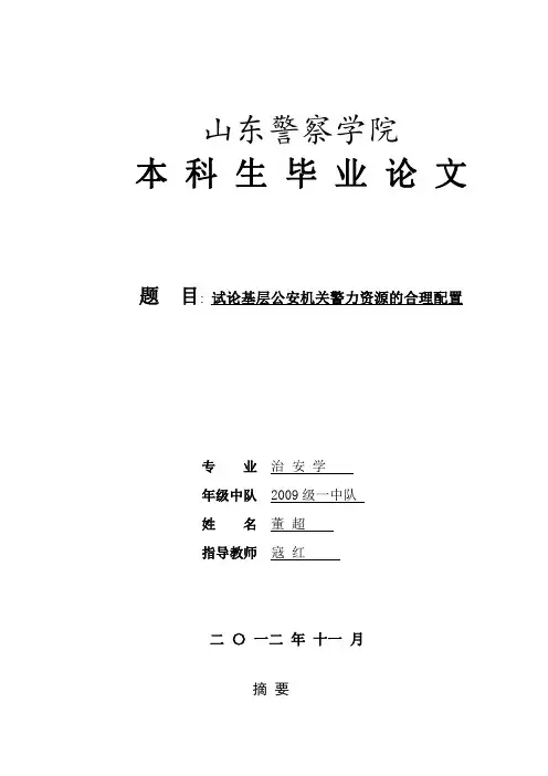 公安类毕业论文