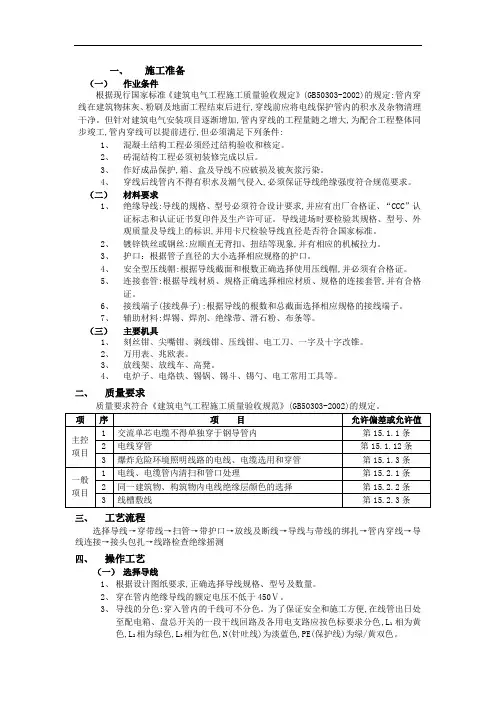 管内穿线