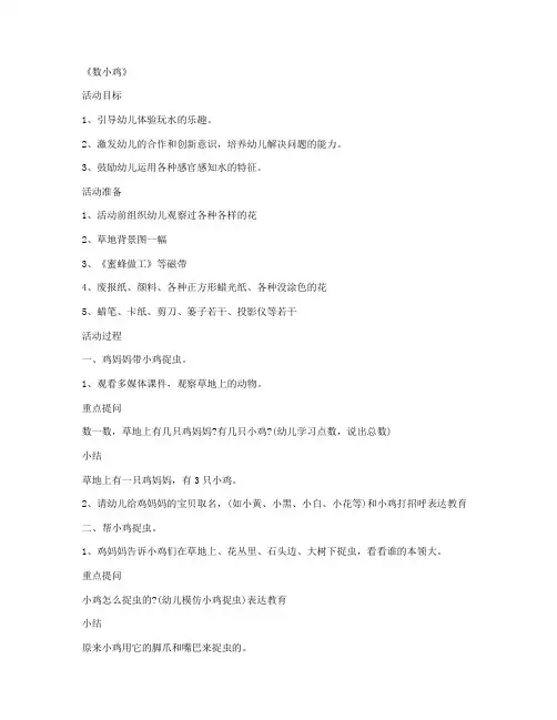 (ppt精品)-学前班数学优质课教案及教学反思 第14课《数小鸡》(2021年第十章教案)