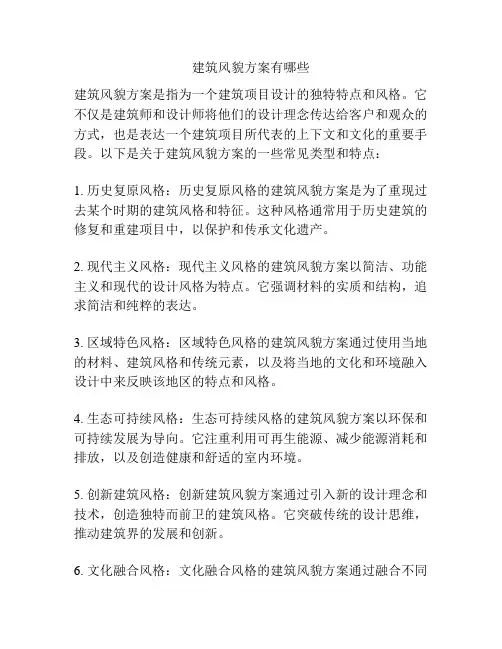 建筑风貌方案有哪些