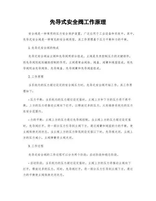 先导式安全阀工作原理