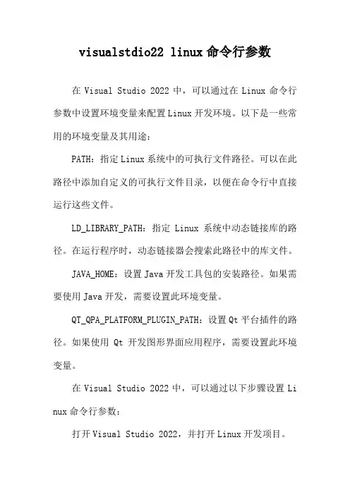 visualstdio22 linux命令行参数
