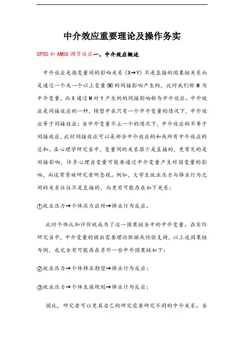 SPSS及AMOS进行中介效应分析