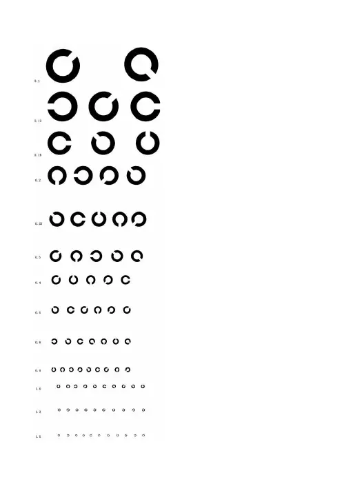 自测视力表(简E字表、C字表、散光表)