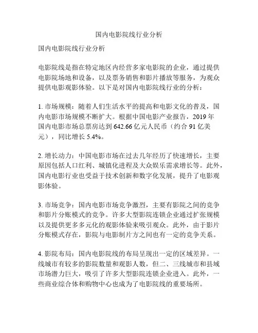 国内电影院线行业分析