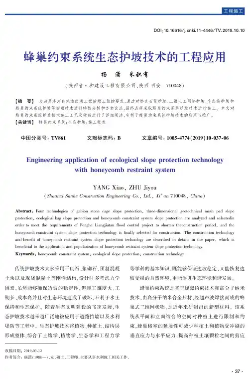 蜂巢约束系统生态护坡技术的工程应用