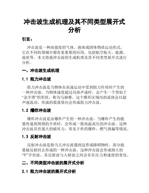 冲击波生成机理及其不同类型展开式分析