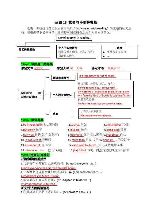 中考作文话题 故事与诗歌(含答案)